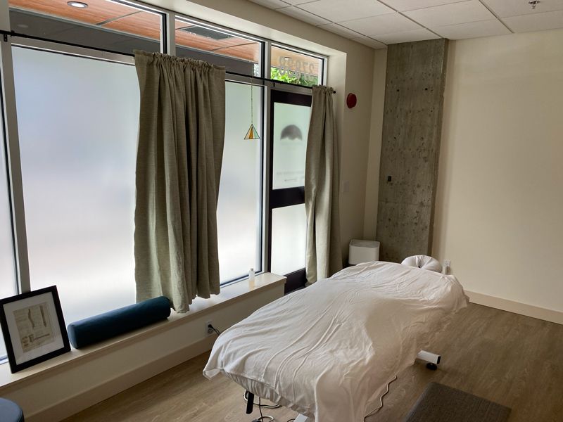 Practitioner room with massage table at Constellation Wellness